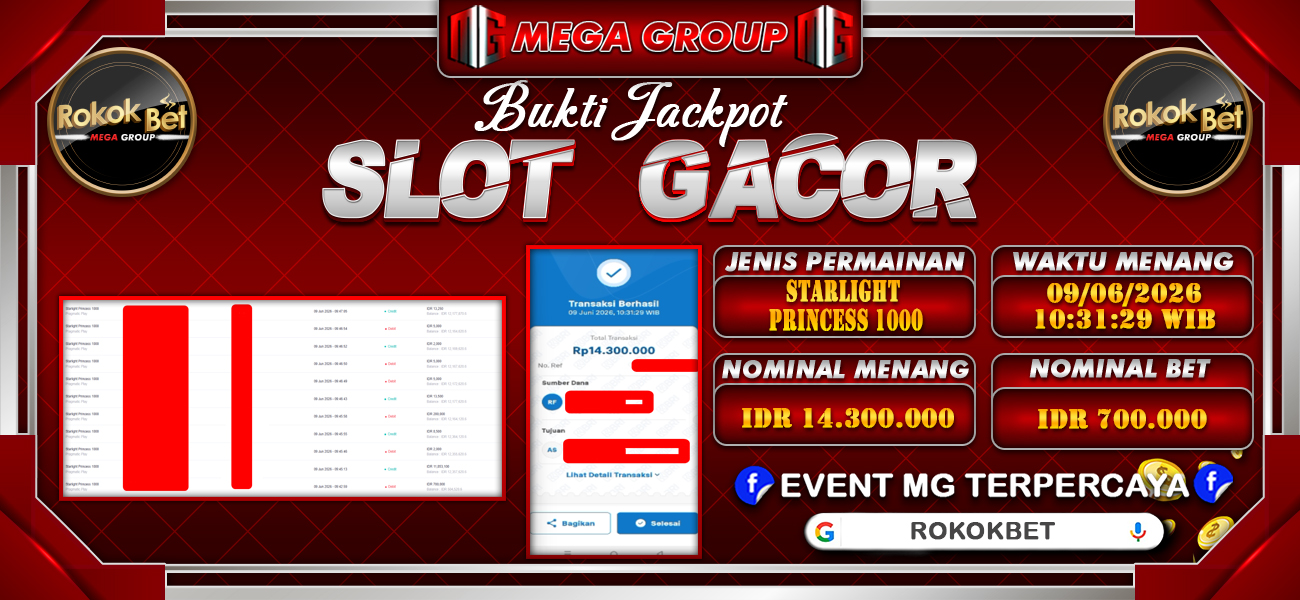 Bukti JP situs Rokokbet hari Selasa, 09 Juni 2026