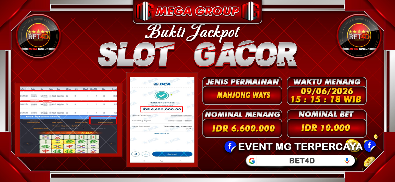 Bukti JP situs Bet4D hari Selasa, 09 Juni 2026