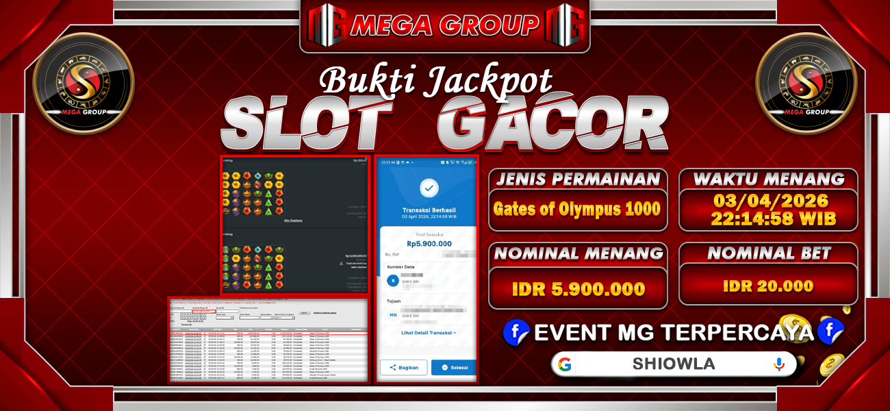 Bukti JP situs Shiowla hari Jumat, 03 April 2026