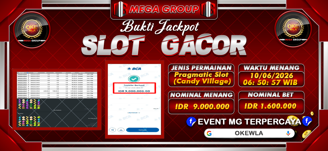 Bukti JP situs Okewla hari Selasa, 09 Juni 2026